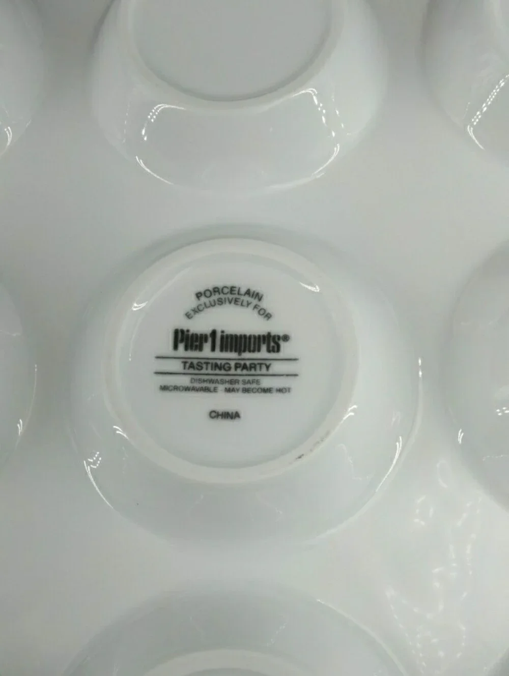 Pier 1 White Porcelain Tasting Party Appetizer Tray Muffin Cupcake